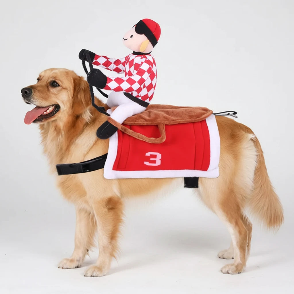 Pet Dog Santa Claus Riding Costume Pet Clothing Flannel Saddle-shaped Pet Cats Dogs Clothes